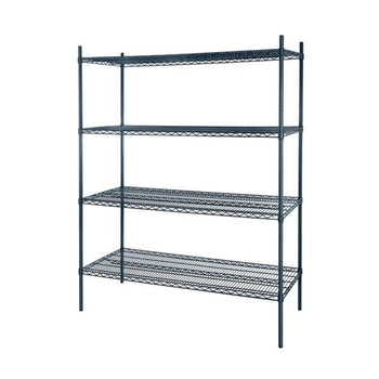 Gray Epoxy Coated Wire Shelving Kit - 4 Shelves