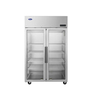 Atosa PLUS-R2-GS-S-PT 52" 2-Section Glass Door Pass-Thru Refrigerator