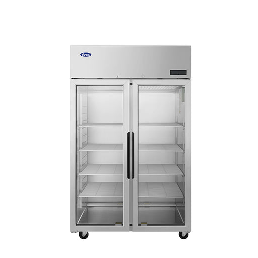 Atosa PLUS-R2-GS-S-PT 52" 2-Section Glass Door Pass-Thru Refrigerator