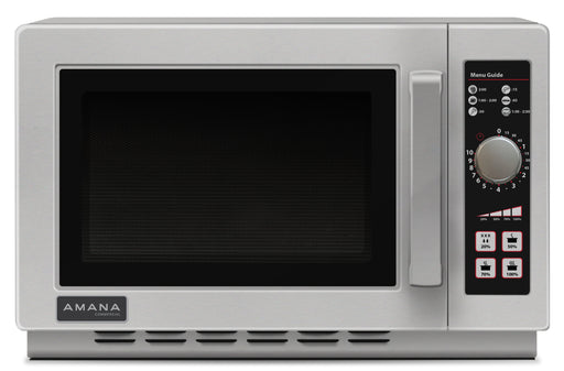 Amana RCS10DSE 1000W Commercial Microwave, 1.2 cu ft, Dial Timer, Medium Volume