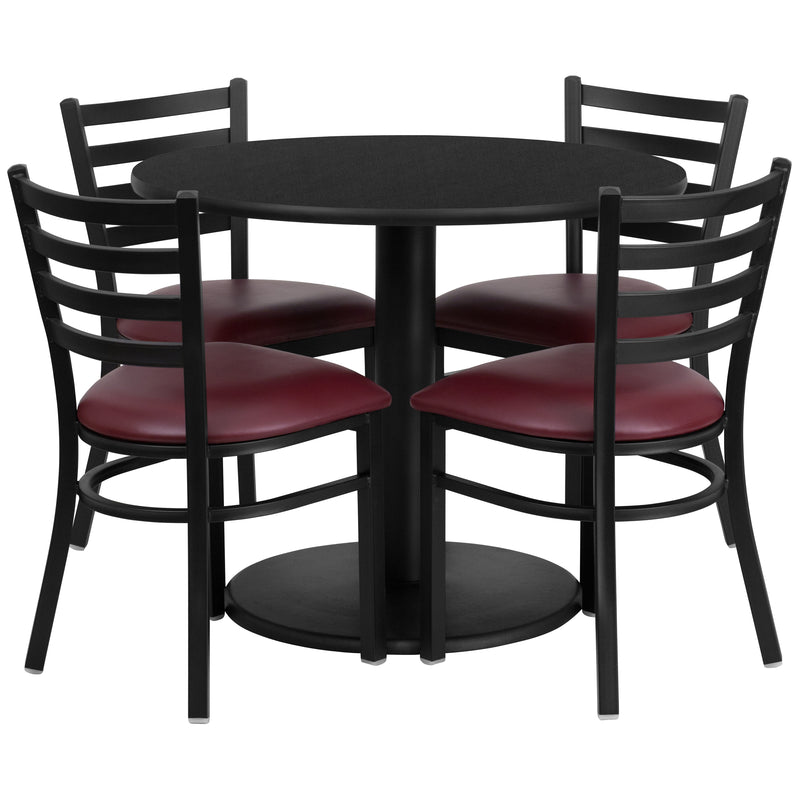 36RD BK Table-BG VYL Seat