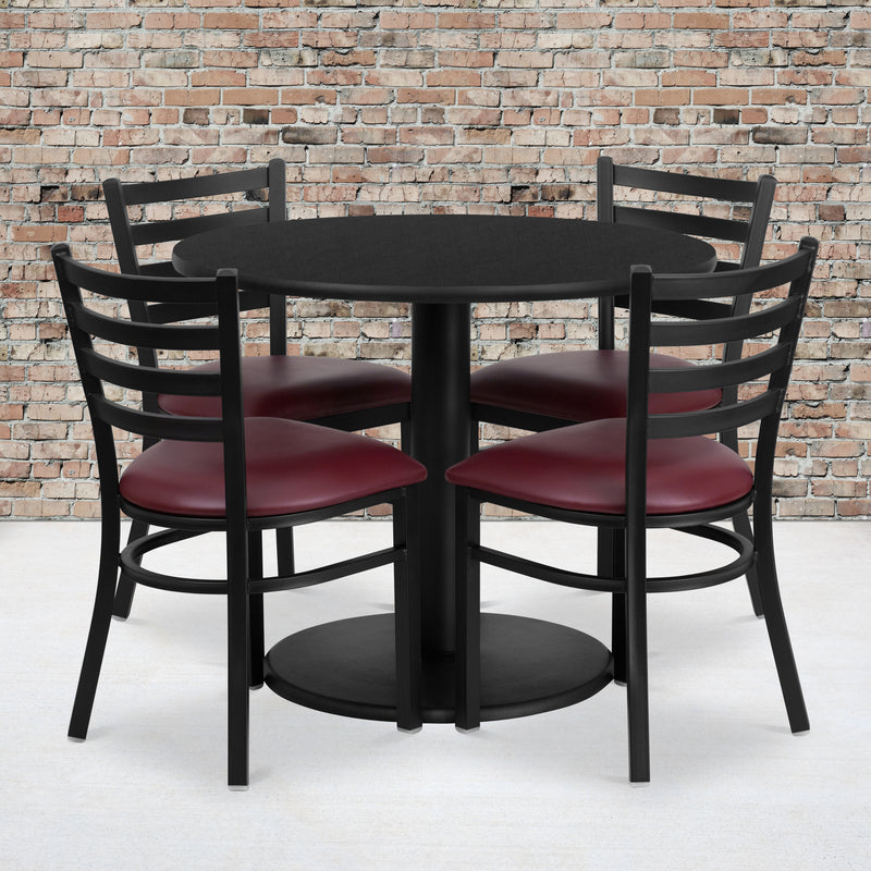 36RD BK Table-BG VYL Seat