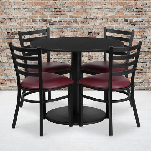 36RD BK Table-BG VYL Seat
