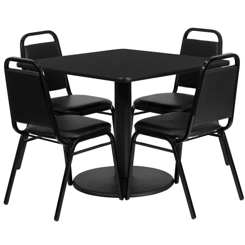 36SQ BK Table-Banquet Chair