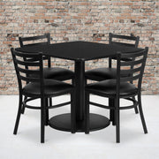 36SQ BK Table-BK VYL Seat