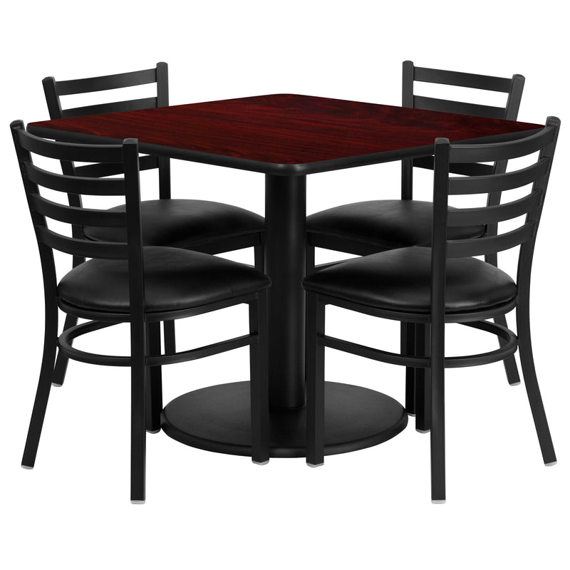 36SQ MA Table-BK VYL Seat