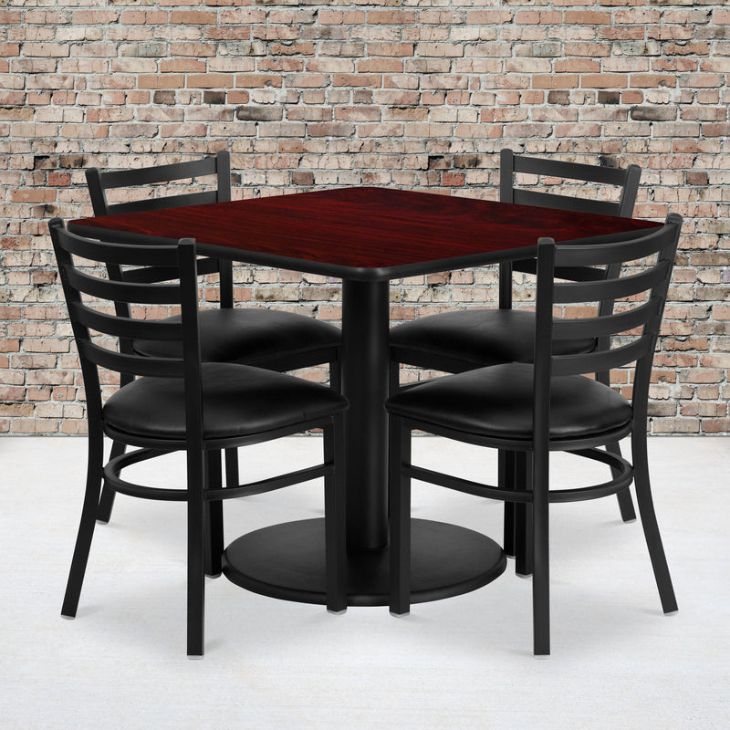 36SQ MA Table-BK VYL Seat