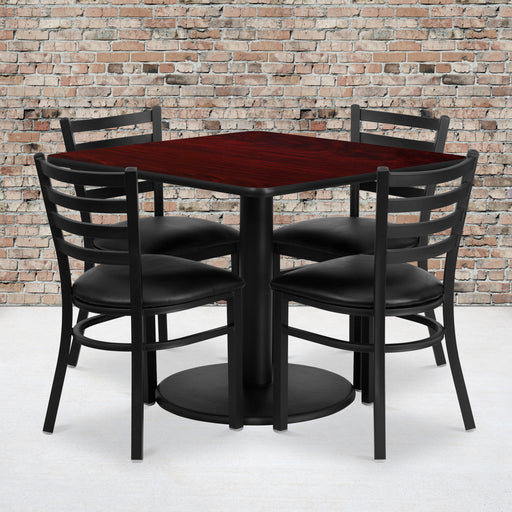 36SQ MA Table-BK VYL Seat