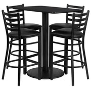 24x42 BK Bar Table-BK VYL Seat