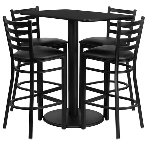 24x42 BK Bar Table-BK VYL Seat