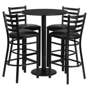 30RD BK Bar Table-BK VYL Seat
