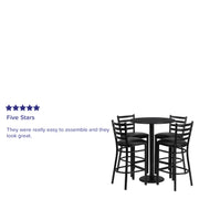 30RD BK Bar Table-BK VYL Seat