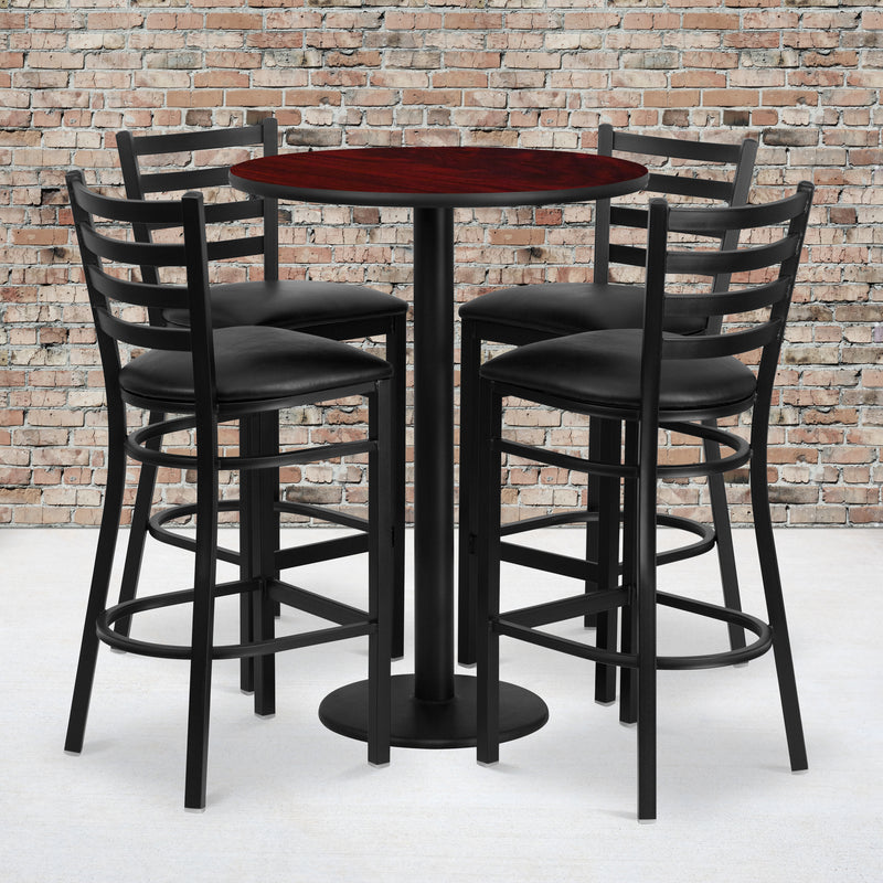 30RD MA Bar Table-BK VYL Seat