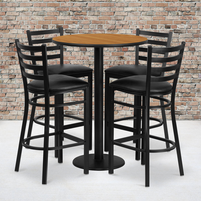 30RD NA Bar Table-BK VYL Seat