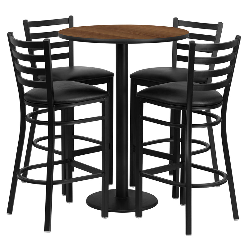 30RD WA Bar Table-BK VYL Seat