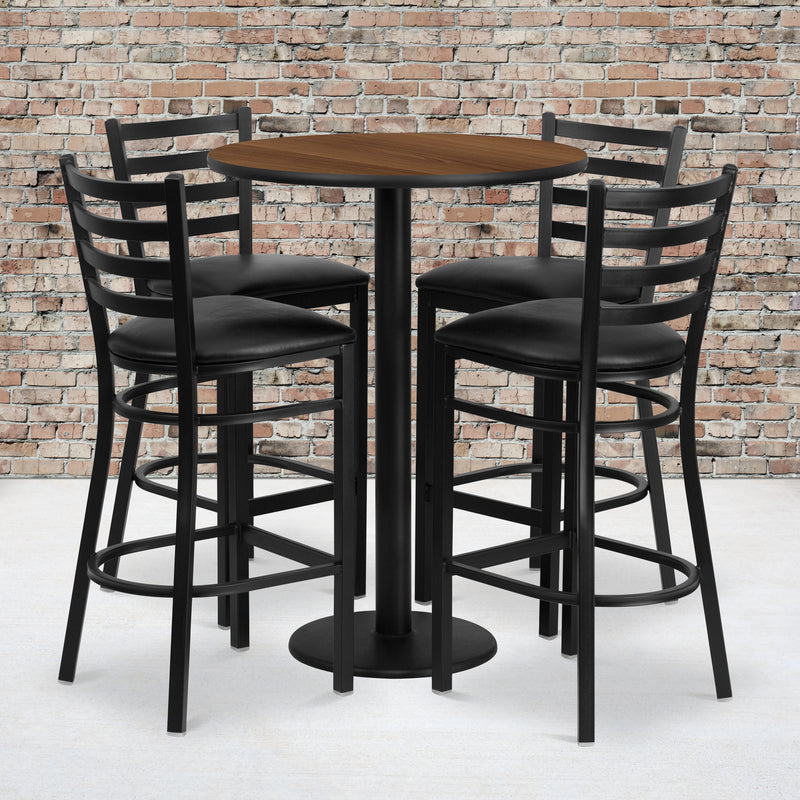30RD WA Bar Table-BK VYL Seat