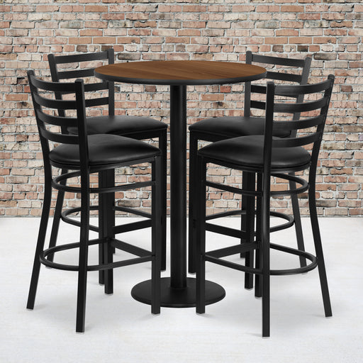 30RD WA Bar Table-BK VYL Seat