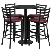 30RD BK Bar Table-BG VYL Seat