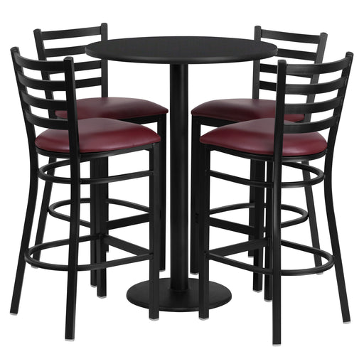 30RD BK Bar Table-BG VYL Seat