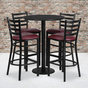 30RD BK Bar Table-BG VYL Seat