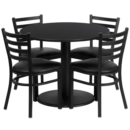 36RD BK Table-BK VYL Seat