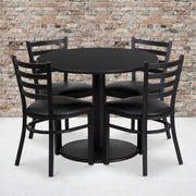 36RD BK Table-BK VYL Seat