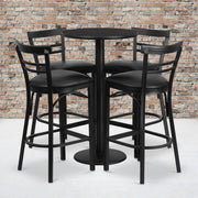 24RD BK Bar Table-BK VYL Seat