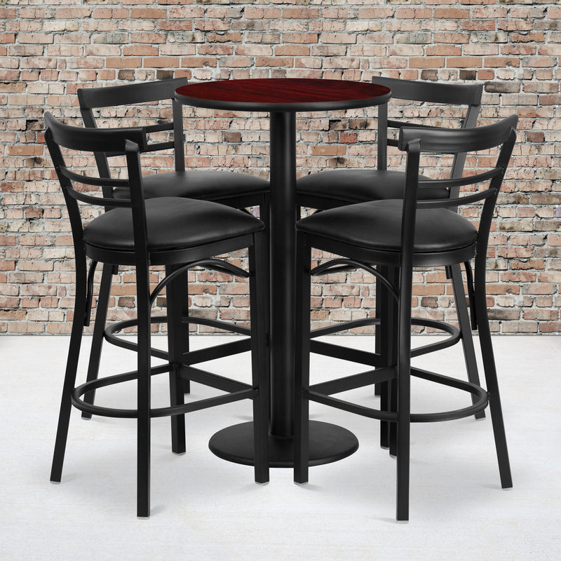 24RD MA Bar Table-BK VYL Seat