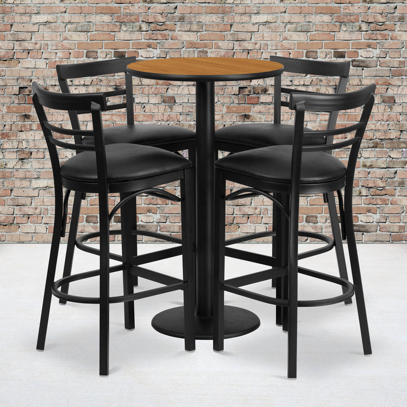24RD NA Bar Table-BK VYL Seat