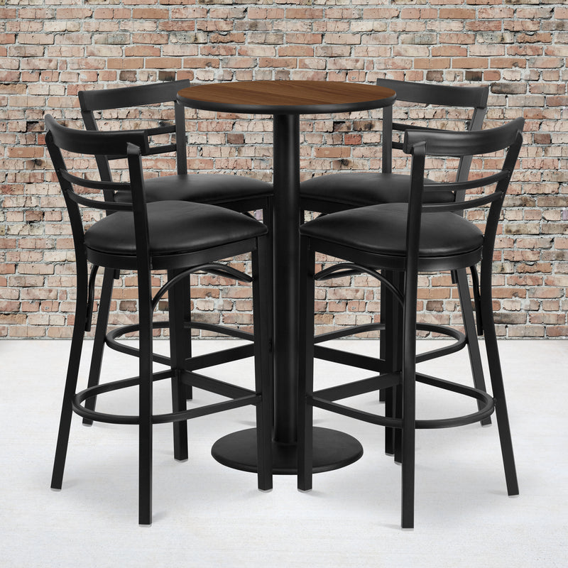 24RD WA Bar Table-BK VYL Seat