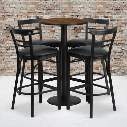 24RD WA Bar Table-BK VYL Seat