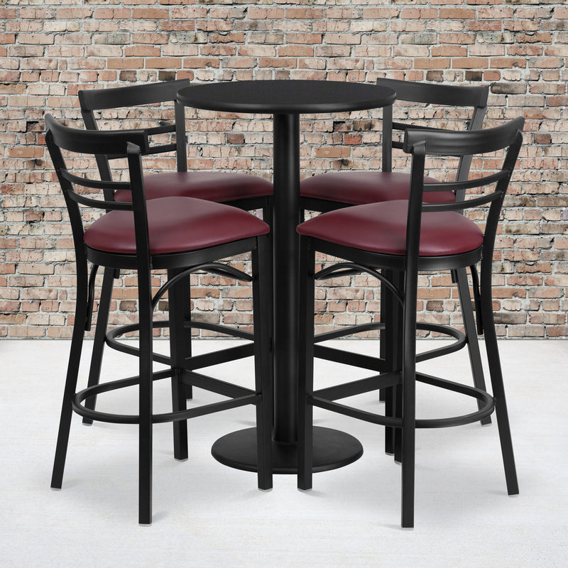 24RD BK Bar Table-BG VYL Seat