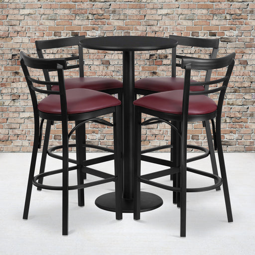 24RD BK Bar Table-BG VYL Seat