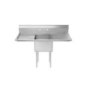 1-Compartment Sink 72"W with Dual 24" Drainboards