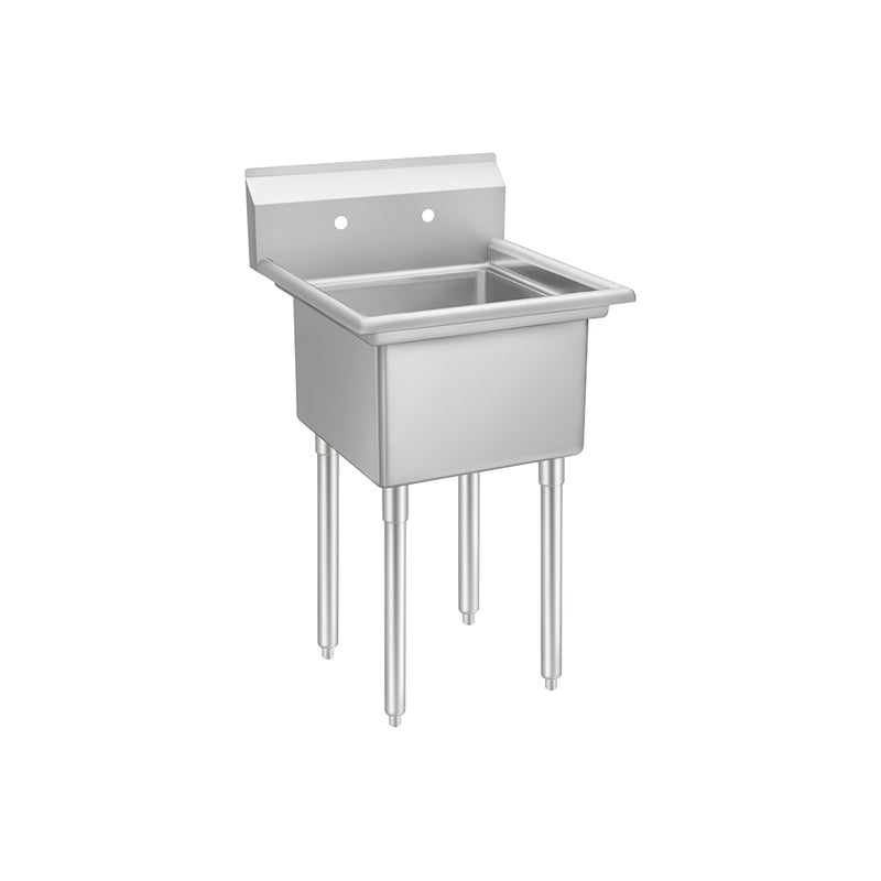 Restaurant 1-Compartment Sink with 24" Bowl, No Drainboards - 29" Type 304 Stainless Steel - Will Call Pickup at 11 US Warehouses