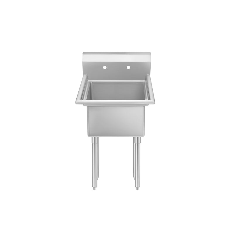 Restaurant 1-Compartment Sink with 24" Bowl, No Drainboards - 29" Type 304 Stainless Steel - Will Call Pickup at 11 US Warehouses