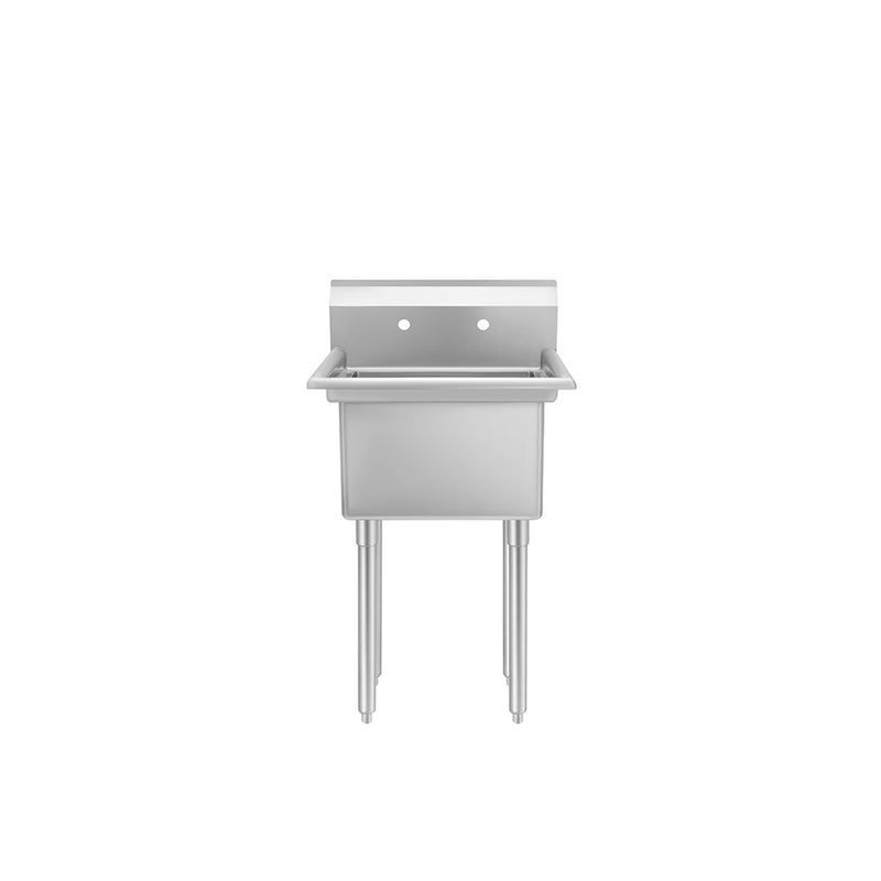 Restaurant 1-Compartment Sink with 24" Bowl, No Drainboards - 29" Type 304 Stainless Steel - Will Call Pickup at 11 US Warehouses
