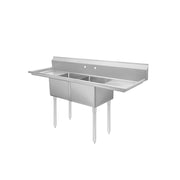 2-Compartment Sink 96"W with Dual 24" Drainboards