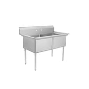 2-Compartment Sink 53"W No Drainboards