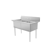 2-Compartment Sink 53"W No Drainboards
