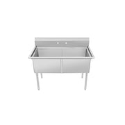 2-Compartment Sink 53"W No Drainboards