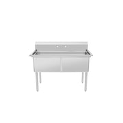 2-Compartment Sink 53"W No Drainboards