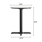White 24" RD Tabletop-X Base