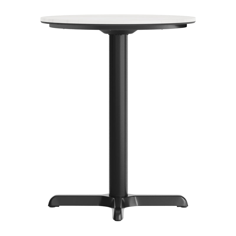 White 24" RD Tabletop-X Base