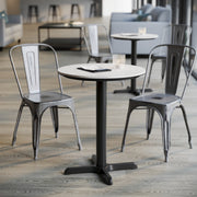 White 24" RD Tabletop-X Base