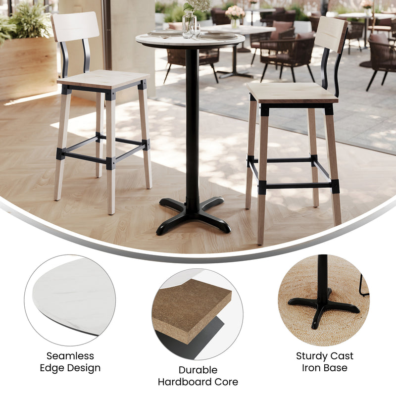 WH 24" RD Tabletop-Bar X Base