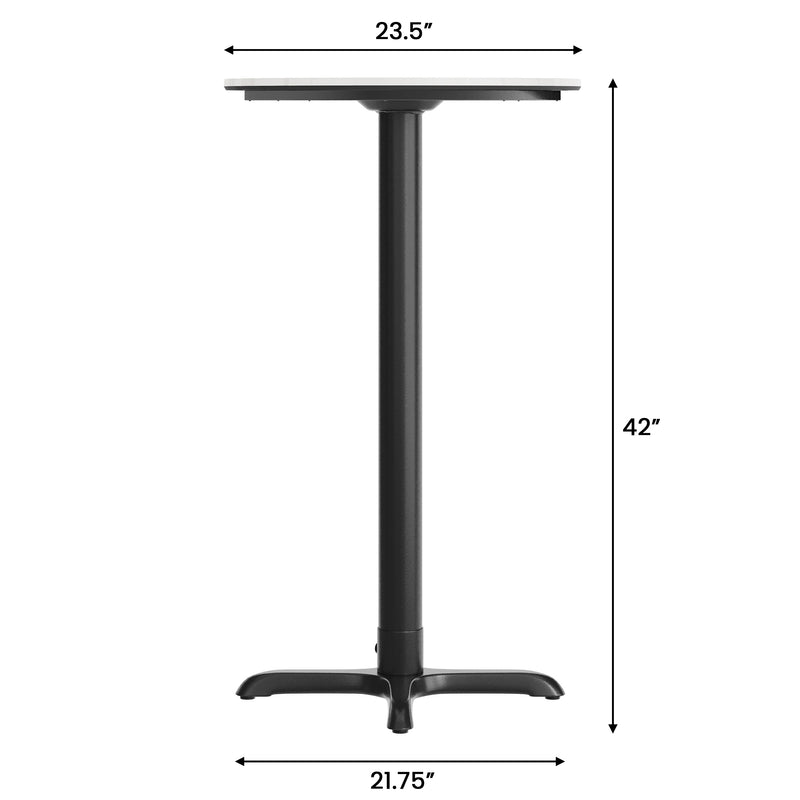 WH 24" RD Tabletop-Bar X Base