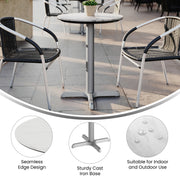 White 24" RD Tabletop-X Base