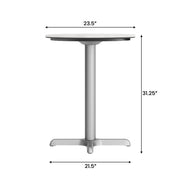 White 24" RD Tabletop-X Base