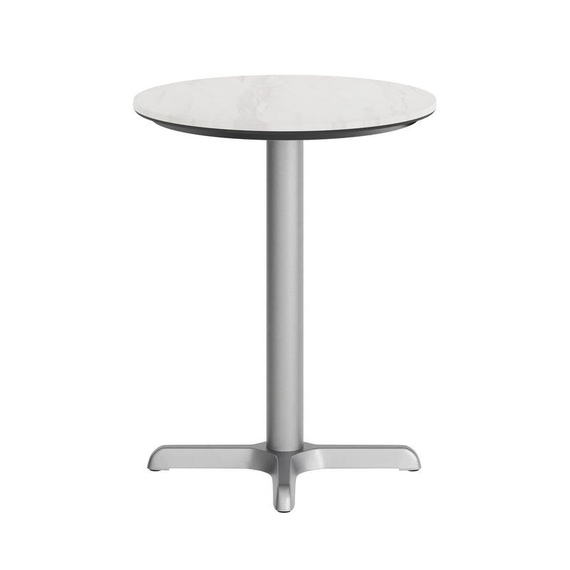 White 24" RD Tabletop-X Base